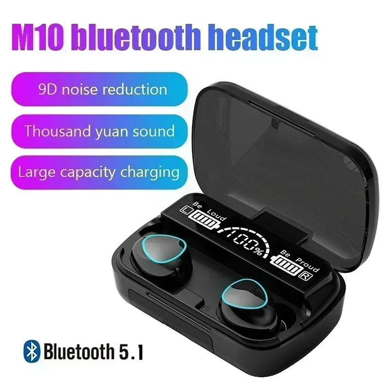M10 Bluetooth Earphones Handfree LED Dispay  Waterproof Gaming Headset